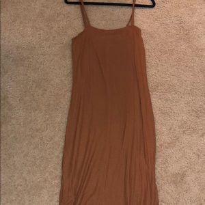 Brown Ribbed Maxi Dress
